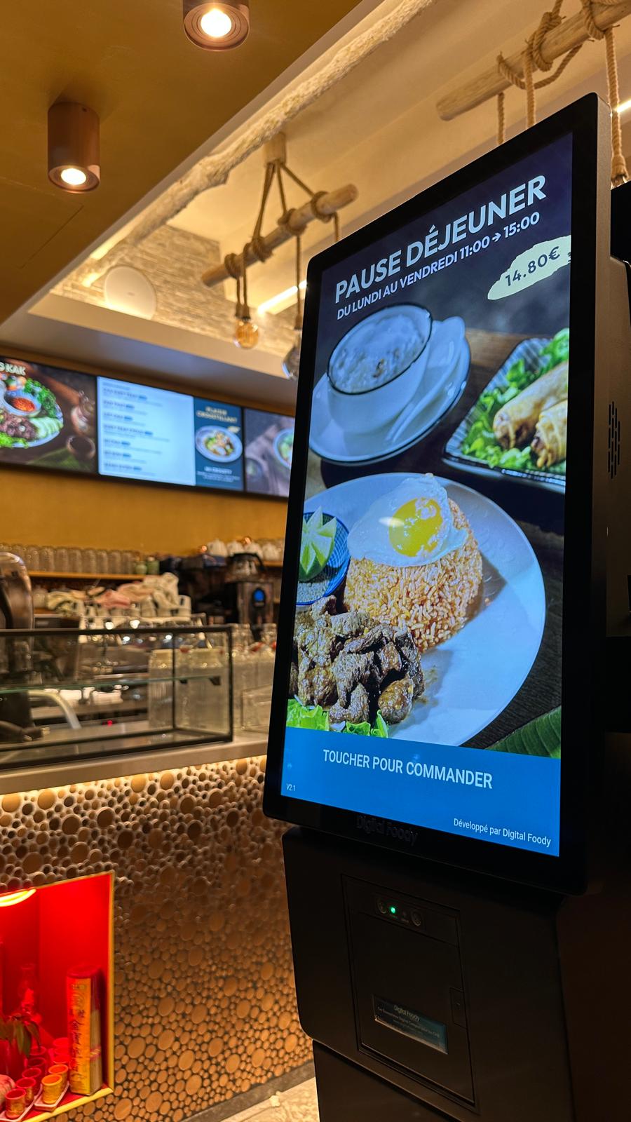 Borne de commande iCaisse installée chez un client