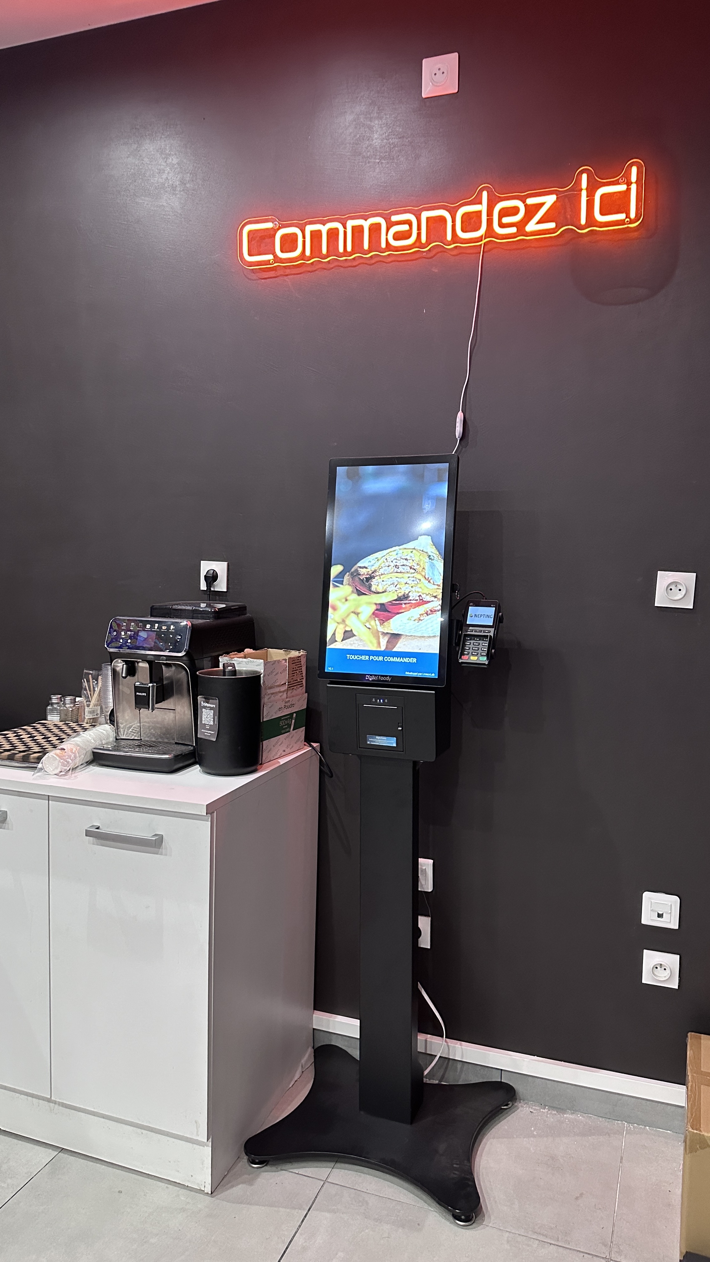 Borne de commande iCaisse installée chez un client