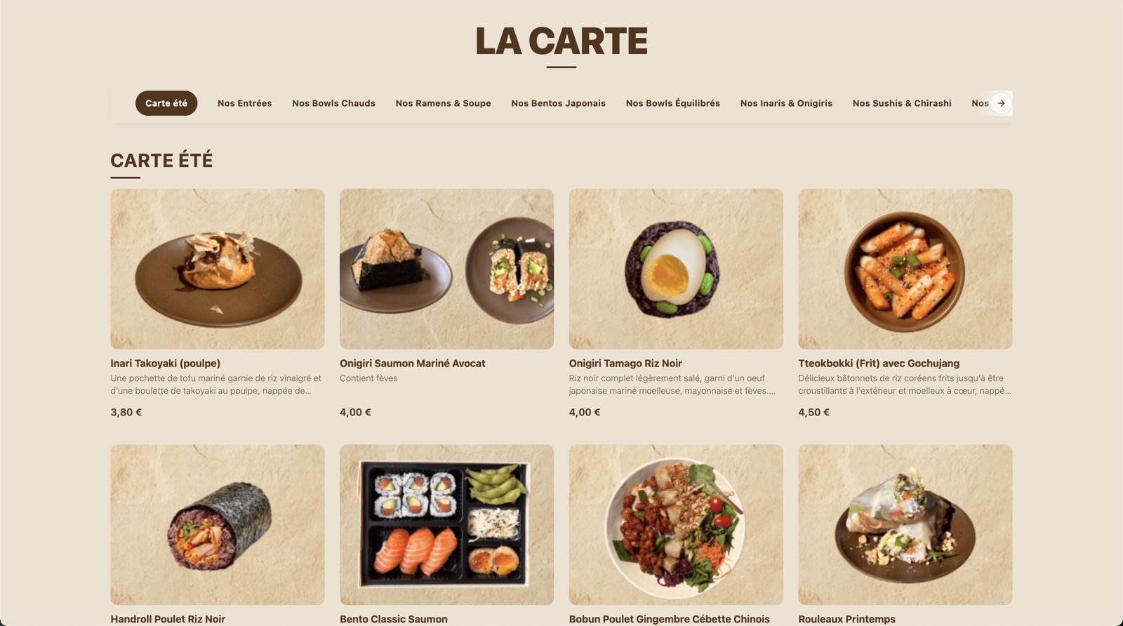 La carte du site WEI LAI